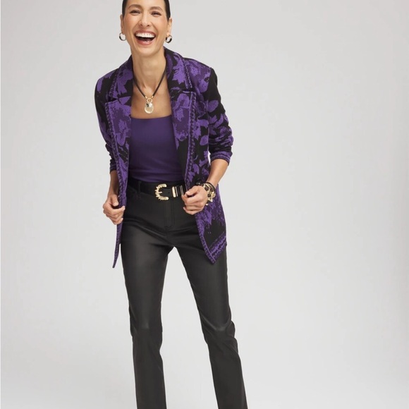 CHICO'S coated slim leg ankle  jeans - Picture 2 of 7